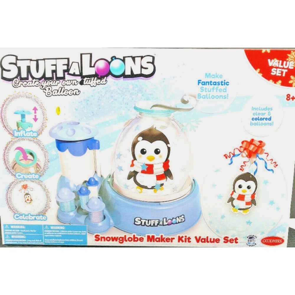 Stuffaloons Snowglobe Maker Kit Value Set Penguin-Polar Bear Stuffed Balloons